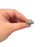Oxidized Silver Lion of Judah Ruby Ring