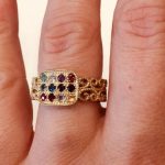 Choshen Filigree 12 Precious Stones 14k Gold Ring