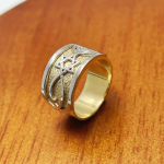 Star of David Messianic Seal of Jerusalem Ring – 14K Gold Two Tone Grafted-In Ring