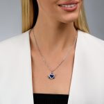 18K Gold Diamond Lapiz Lazuli Dove of Peace Star of David Pendant