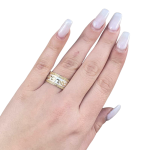 Hebrew Wedding Ring – Sterling Silver and 14k Yellow Gold