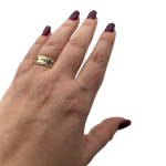 14K Yellow Gold Rounded Edges Shiny Ani Ledodi Inscribed Wedding Ring