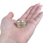 Hebrew Wedding Ring – Sterling Silver and 14k Yellow Gold