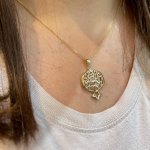 14k Gold Pomegranate Shema Israel Pendant