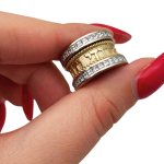 14k Two Tone Gold Braid Design Diamond Wedding Ring