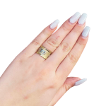 Jewish Wedding Band in 14k Two Tone Gold Ani L’Dodi