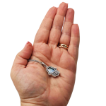 Sterling Silver Roman Glass Hamsa Pendant