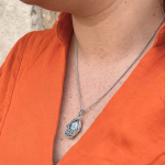 Sterling Silver Roman Glass Hamsa Pendant