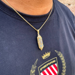 Mezuzah Scroll Pendant 14k Gold Filigree & Enamel