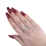 Gold Hebrew Ring with Ani L’dodi – 14k Brushed Gold