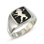 Lion of Judah Oxidized Sterling Silver Ring