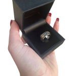Blackened Sterling Silver and 14k Gold Spinner Wedding Band