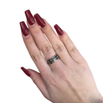 Blackened Sterling Silver and 14k Gold Spinner Wedding Band