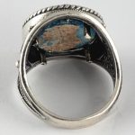Silver Roman Glass Rope Frame Ring