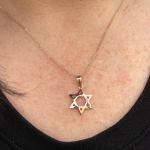 Domed 14k Gold Star of David Pendant in a Shiny Finish