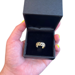 14k Gold Brushed Cutout Elegant Jewish Wedding Ring
