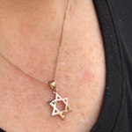 Domed 14k Gold Star of David Pendant in a Shiny Finish