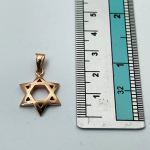 Domed 14k Gold Star of David Pendant in a Shiny Finish