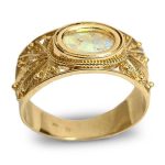 Roman Glass Ring – Filigree – 14k Gold
