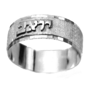 Silver Diamond-Cut Bordered Name Ring - Baltinester Jewelry