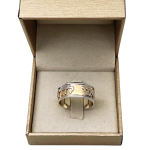 Two Tone 14K Gold Shema Israel Spinning Ring