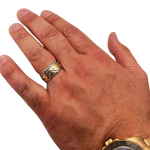 Two Tone 14K Gold Shema Israel Spinning Ring