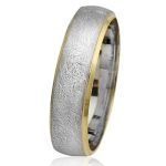 14k White and Yellow Gold Florentine Wedding Ring