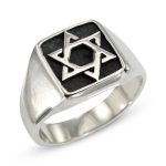 Sterling Silver Star of David Oxidized Ring