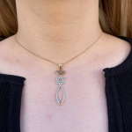 Menorah, Star of David, and Fish 14K Gold Pendant – Large