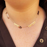 14K Gold Multiple Hebrew Name Necklace