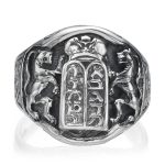 Ten Commandments Lion of Judah Silver Men’s Ring