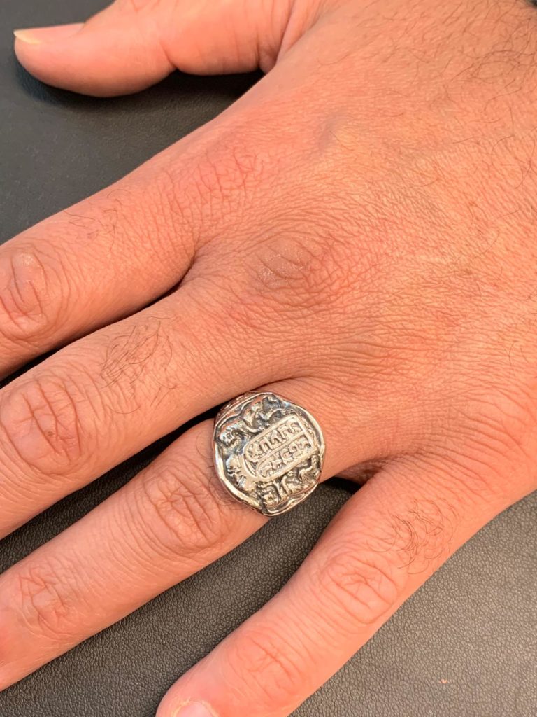 Ten Commandments Lion of Judah Silver Men’s Ring