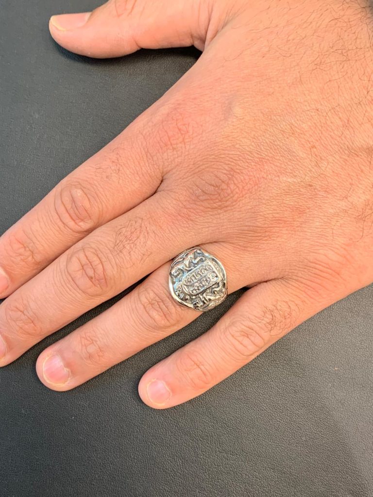 Ten Commandments Lion of Judah Silver Men’s Ring
