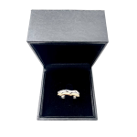Yellow and White Gold Leaves Wavy Wedding Ring
