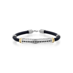 Priestly Blessing Men’s Leather Bracelet with Silver and 14K Gold