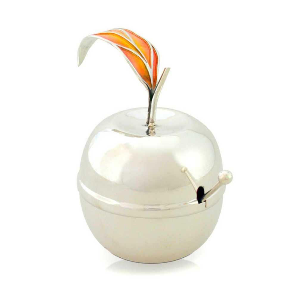 Sterling Silver Apple-Shaped Honey Dish