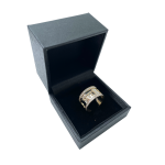 Hebrew Ani Ledodi Wide Band 14k Two-Tone Gold with Diamonds