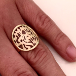 14k Gold Round Shema Yisrael Ring
