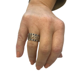 Sapphire and Diamond Ani Ledodi Wedding Band 14k Yellow Gold