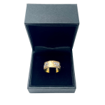 Hammered Ani Ldodi Hebrew Wedding Ring in 14k Yellow and White Gold