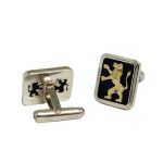 Sterling Silver 14k Rose Gold Lion of Judah Cufflinks
