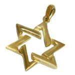 14k Gold Star of David Pendant with a Cutout Design