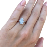 14k White Gold Small Diamond Hamsa Ring