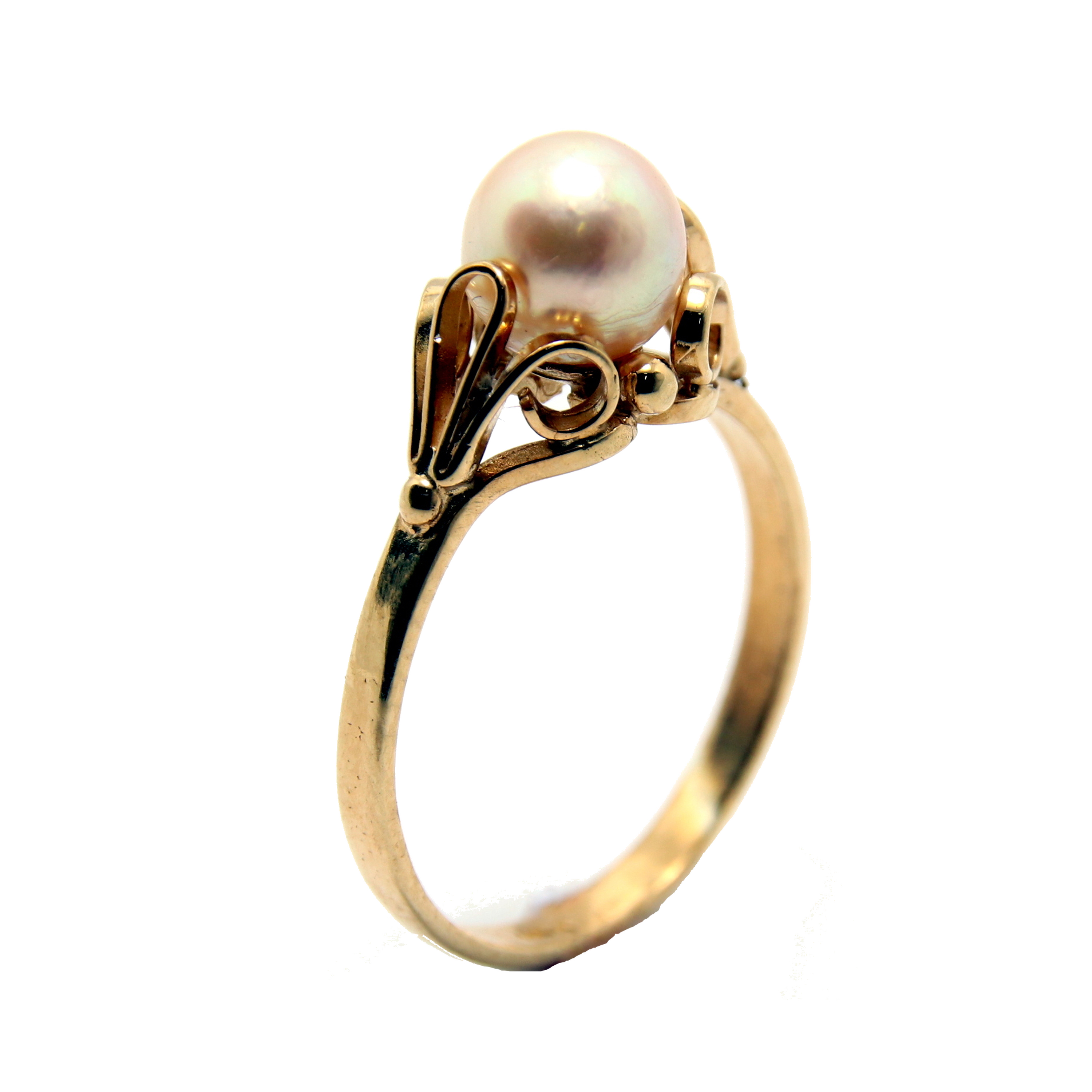 Gold ring with pearl discount