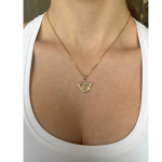 18k Gold Diamond Dove of Peace Magen David Pendant