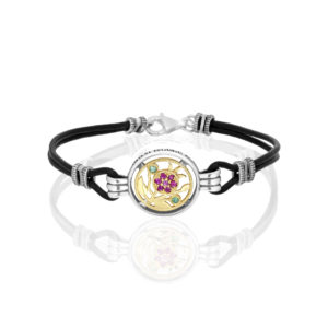 Gold Pomegranate Leather Bracelet