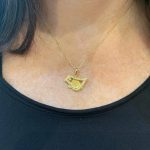 18k Gold Diamond Dove of Peace Magen David Pendant