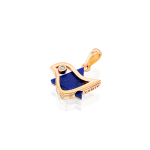18k Gold Dove of Peace Magen David with Diamond Pendant