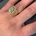 Choshen 12 Precious Stones Signet Ring in 14k Yellow Gold