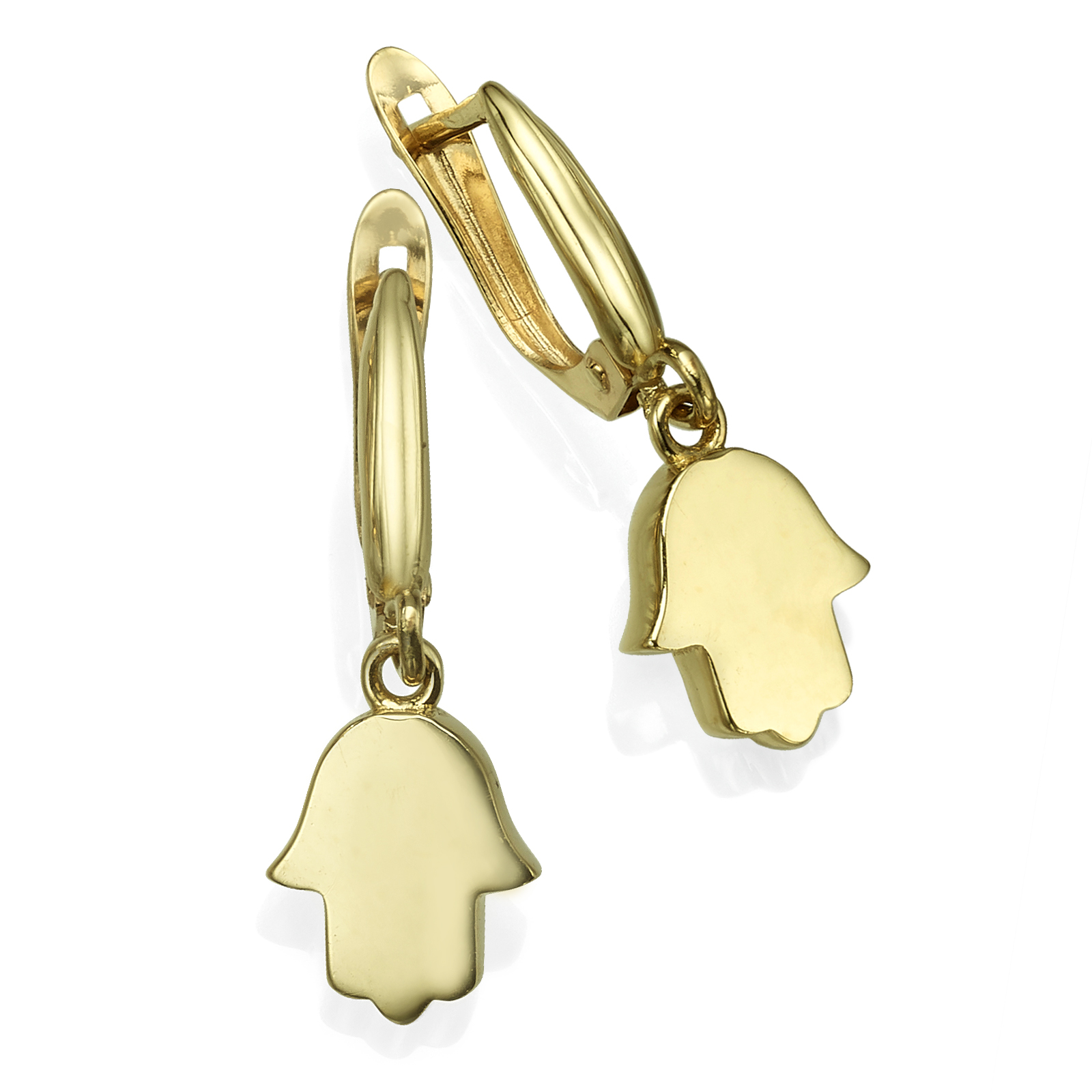 Yellow gold Hamsa earrings